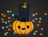 Un gatito de Halloween