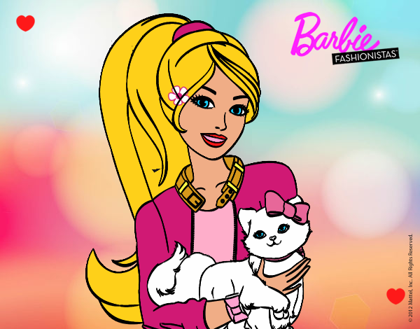 Barbie con su linda gatita