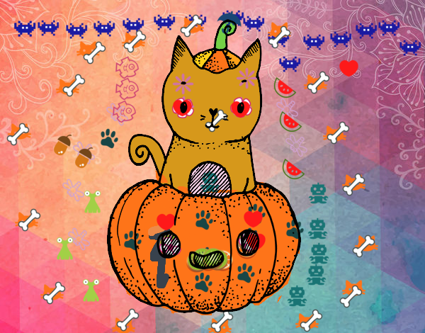 Un gatito de Halloween