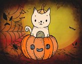 Un gatito de Halloween