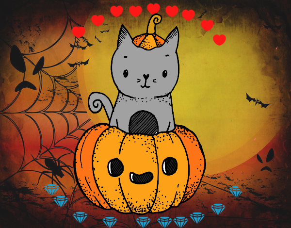 Un gatito de Halloween