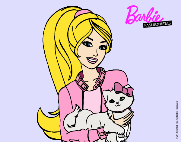 Barbie con su linda gatita