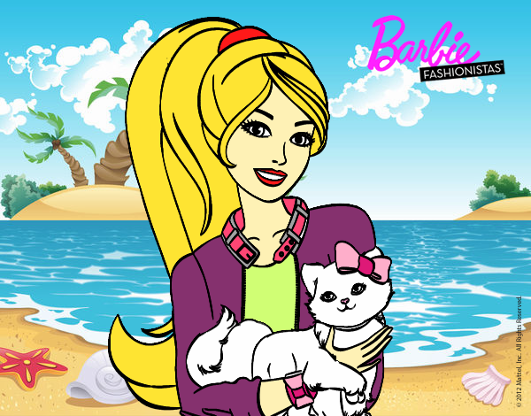 Barbie con su linda gatita