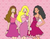 Barbie y sus amigas vestidas de fiesta