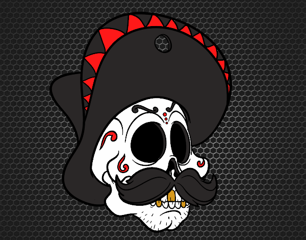 Calavera mejicana con bigote