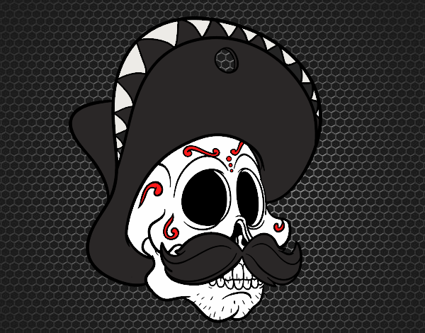 Calavera mejicana con bigote