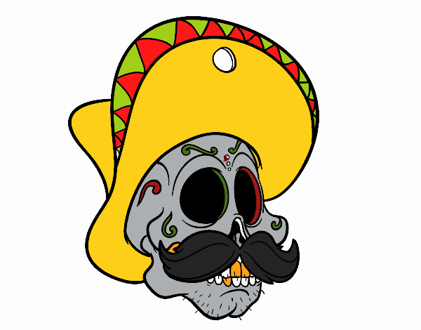 Calavera mejicana con bigote