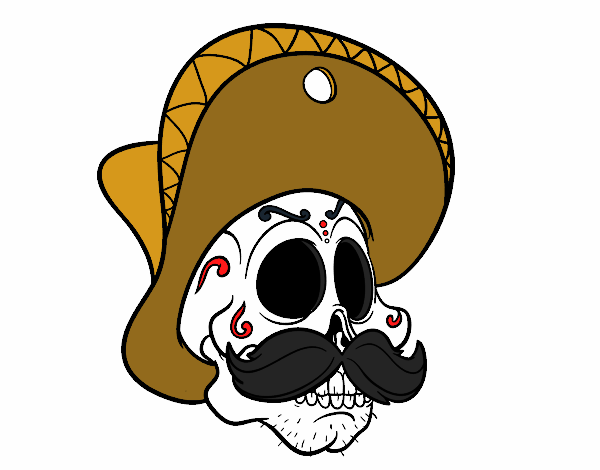 Calavera mejicana con bigote