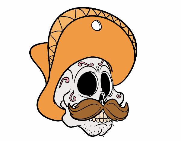 Calavera mejicana con bigote