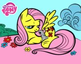 Fluttershy con un conejito