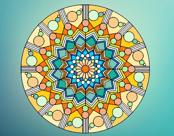 Dibujo De Mandala Flor Con Círculos Pintado Por En El Día