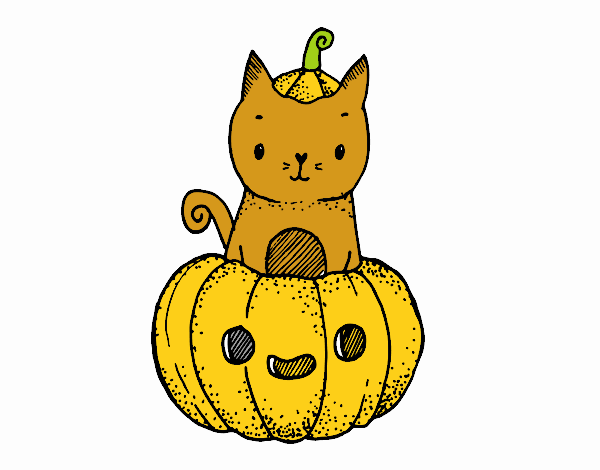 Un gatito de Halloween