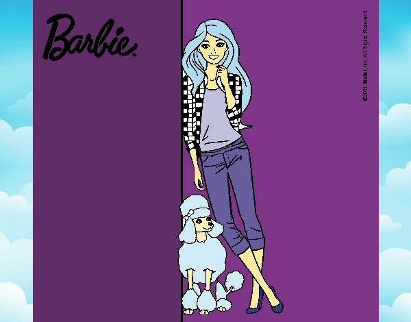 Barbie con cazadora de cuadros