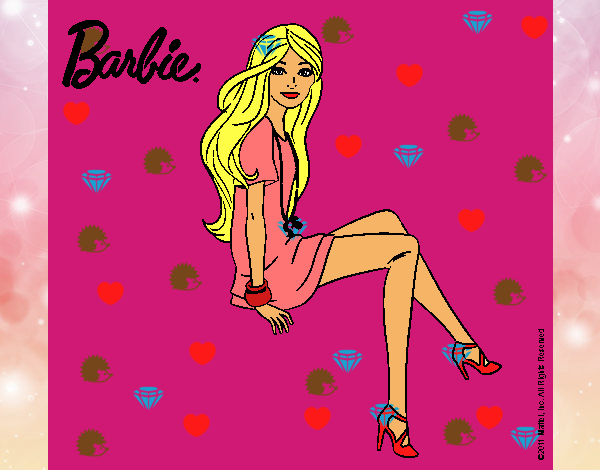 dibujo de barbie para color