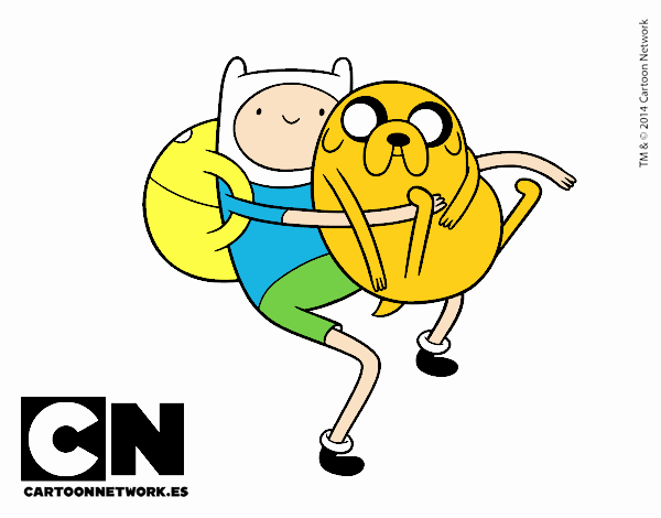 Finn y Jake abrazados