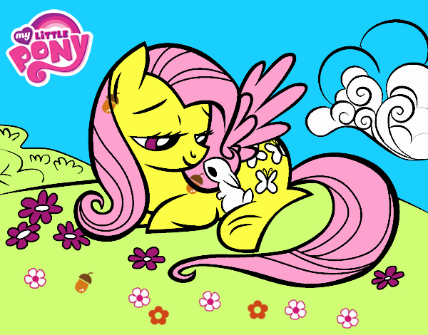 Fluttershy con un conejito