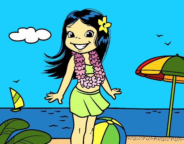 Niña en la playa