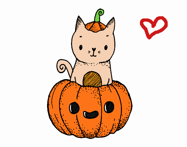 Un gatito de Halloween