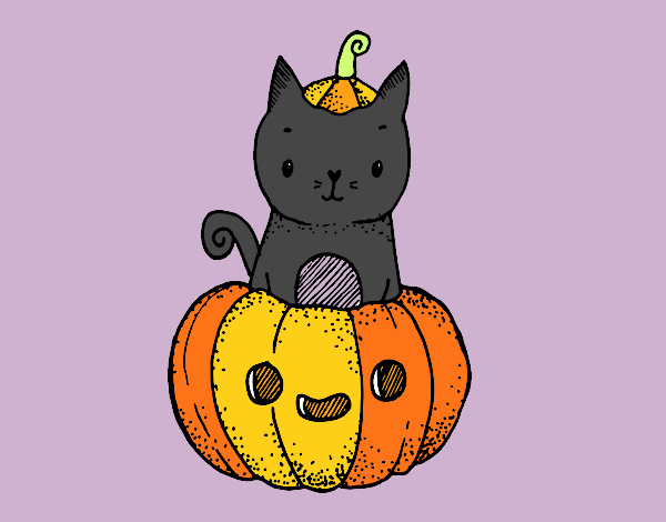 Un gatito de Halloween