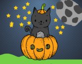 Un gatito de Halloween