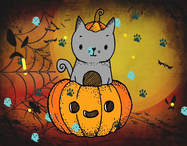 Un gatito de Halloween