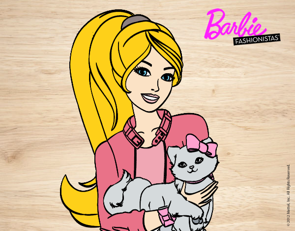 Barbie con su linda gatita