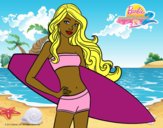 Barbie con tabla de surf