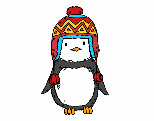 Bebé pingüino con gorrito