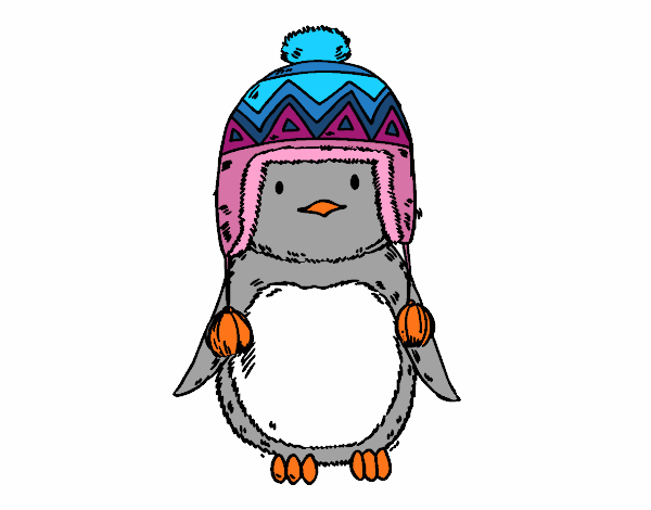 Bebé pingüino con gorrito