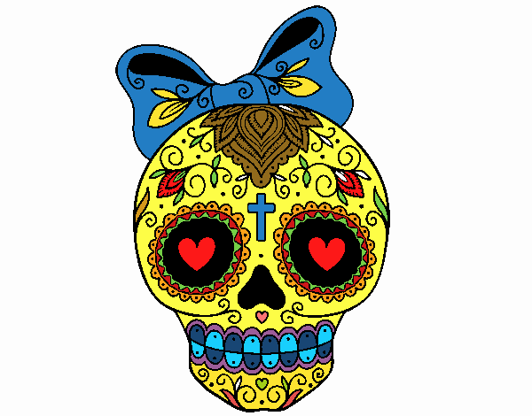 Calavera mejicana con lazo