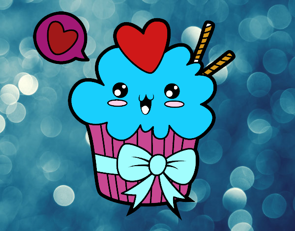 Cupcake kawaii con lazo