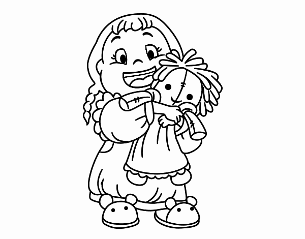 Dibujo de Niña con su muñeca pintado por en  el día 17-10-22 a  las 15:17:20. Imprime, pinta o colorea tus propios dibujos!