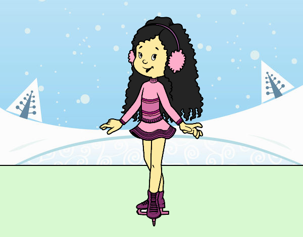 Niña patinadora sobre hielo