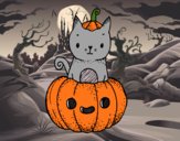 Un gatito de Halloween