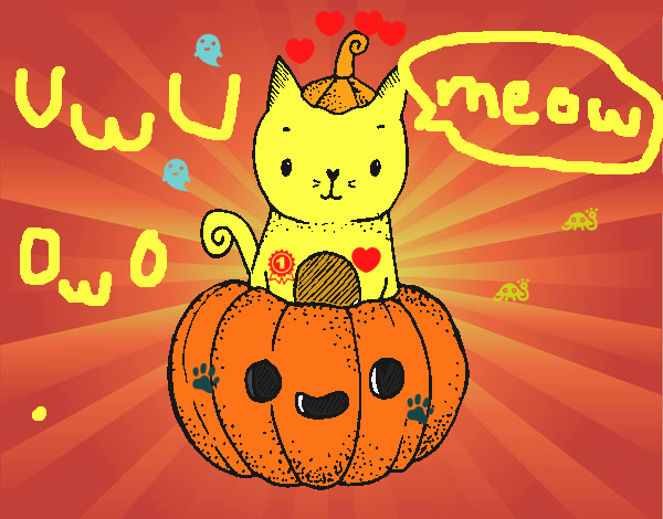 Un gatito de Halloween