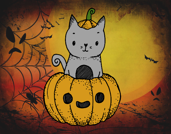 Un gatito de Halloween