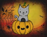 Un gatito de Halloween