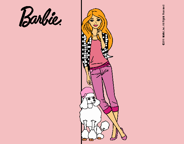 Barbie con cazadora de cuadros