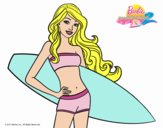 Barbie con tabla de surf