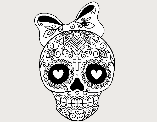 Calavera mejicana con lazo