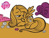 Fluttershy con un conejito