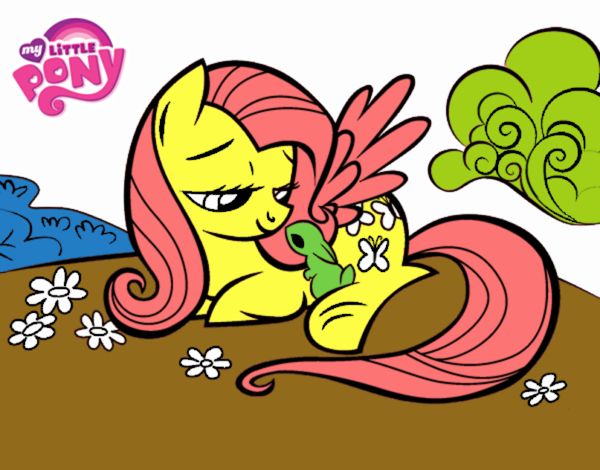 Fluttershy con un conejito