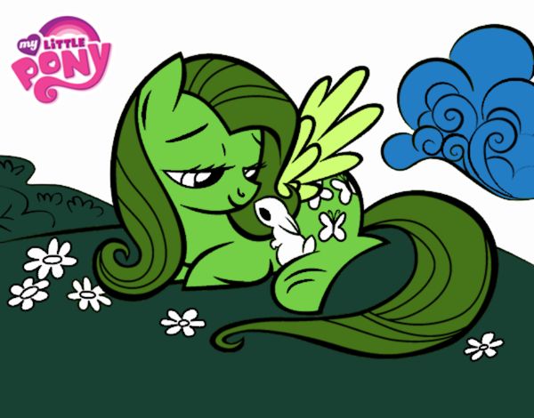 Fluttershy con un conejito