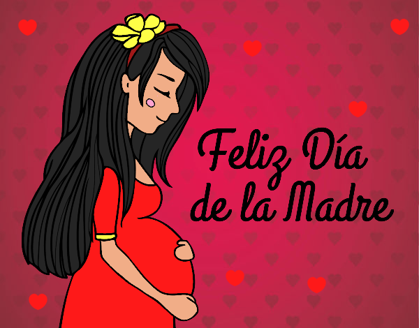 Mamá embarazada en el día de la madre