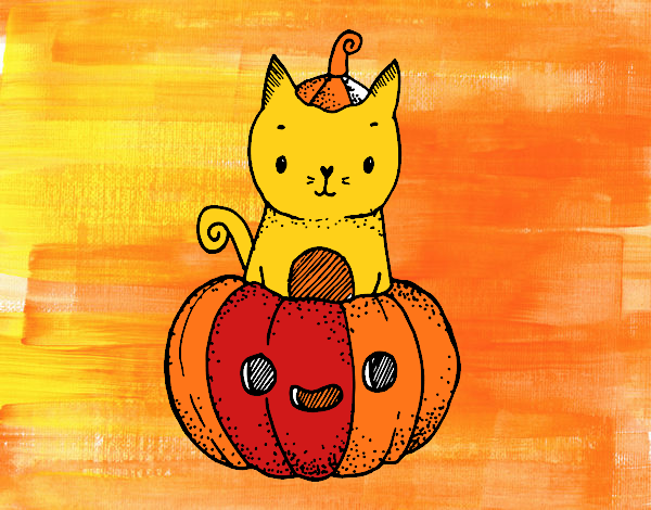 Un gatito de Halloween