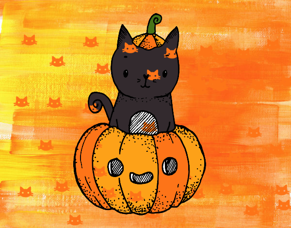 Un gatito de Halloween