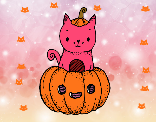 Un gatito de Halloween