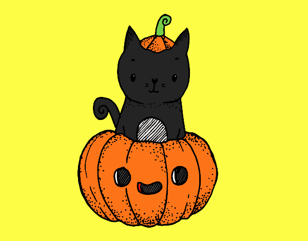 Un gatito de Halloween