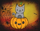 Un gatito de Halloween