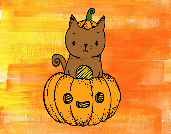 Un gatito de Halloween